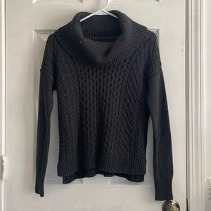 Dark grey cowl-neck sweater